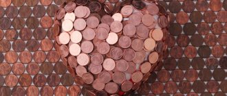 Heart shaped copper coins
