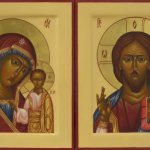 Складень из двух икон Спаса Вседержителя и Казанской иконы Божией Матери
