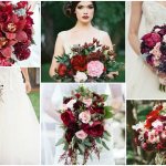 Свадебный букет в бордовом цвете