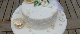 Торт свадебный с жемчужинками